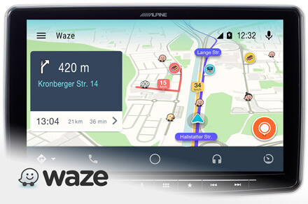 Waze navigation on Alpine Halo 9" radio upgrade