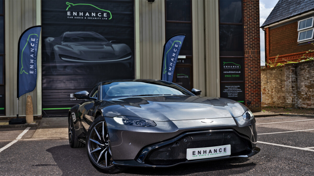 Aston Martin outside Enhance workshop