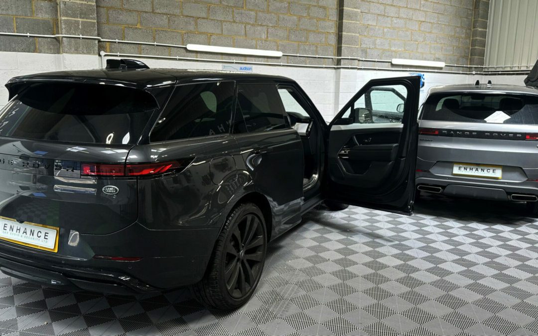 Two range rovers being upgraded by Enhance in workshop